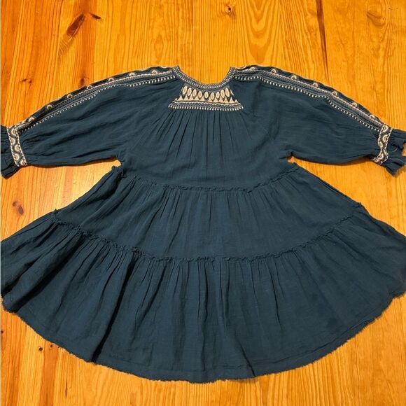 NWT Free People Dreamweaver Tiered Embroidered Boho 3/4 Sleeve Tunic Size XS - Picture 9 of 11